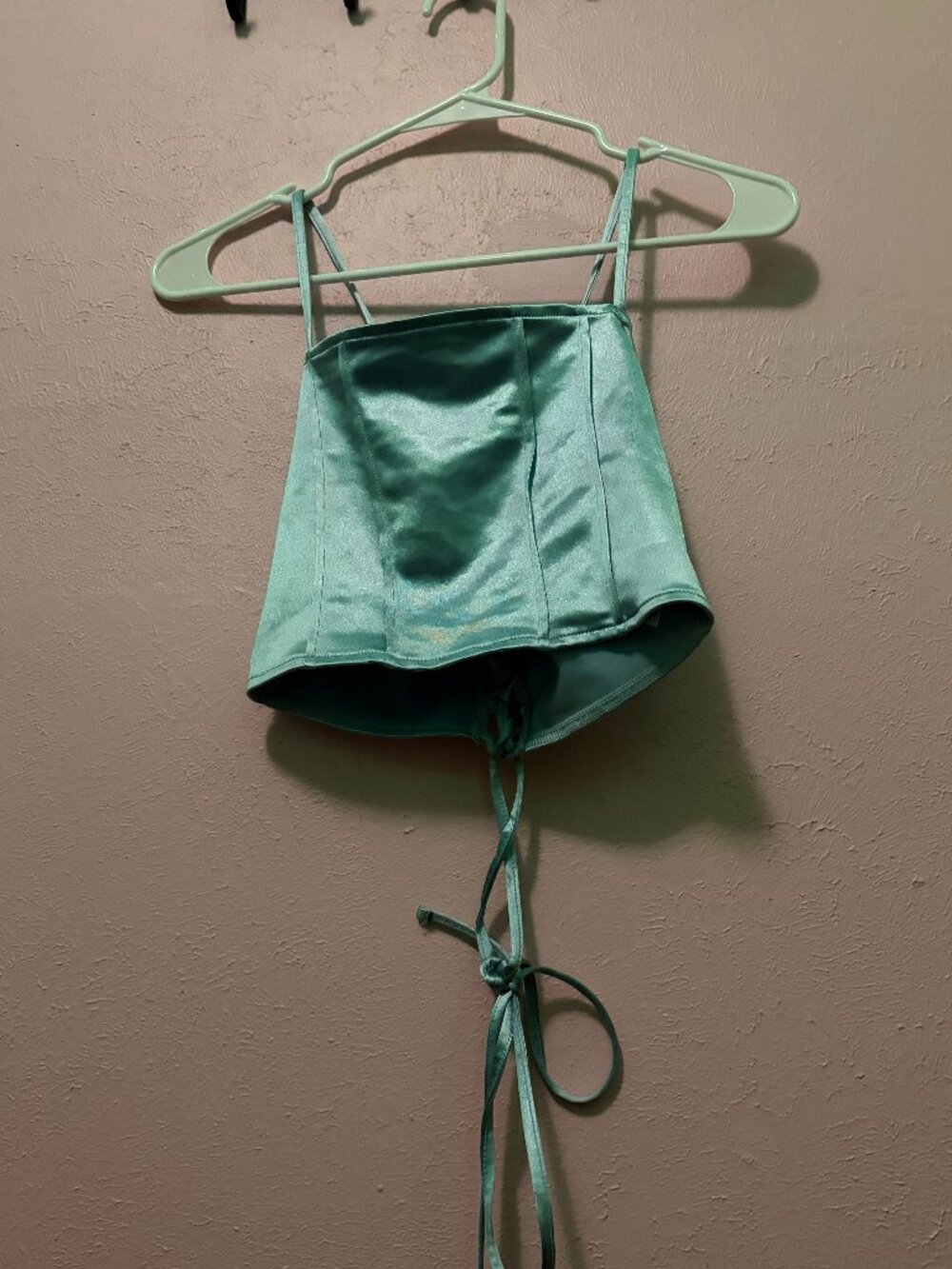 blue satin top